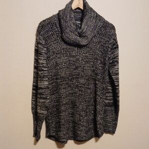 Jason Maxwell Black White Cowl Neck Sweater Size XL